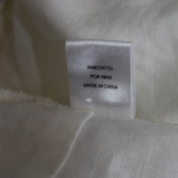 Grade&Gather 100% Linen white woman straight leg pant 4 pockets size Medium - Picture 6 of 9